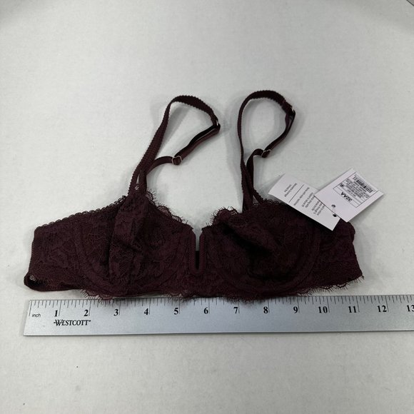 Auden Women's Size 32AA Bra Unlined Balconette Coverage Burgundy New With Tags - Picture 10 of 13